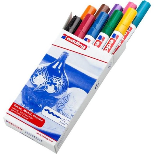 Marcatori Edding 750 Multicolore 10 Colori Punta Tonda 2 mm