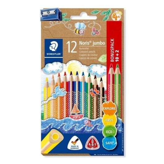 Lápices de Color Triangular Staedtler Noris Jumbo 128 + Afilalápices