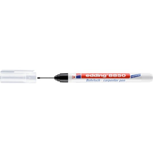 Marcador Permanente Edding 8850 Punta Redonda Negro Blanco Plástico