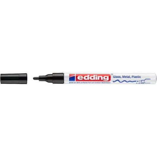 Permanentmarker Edding 751 Feine Spitze 1 mm Aluminium Schwarz/Weiß