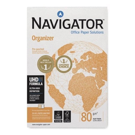 Carta Navigator Nav-80-4t A4 80g 500 Fogli 4 Perforazioni
