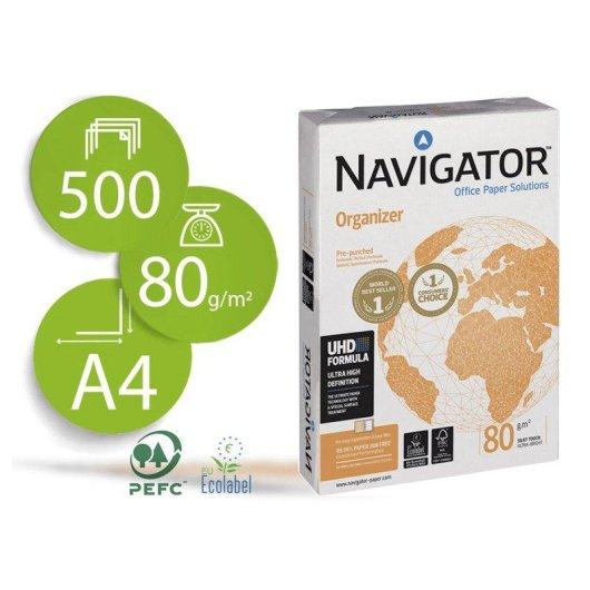 Carta Navigator Nav-80-4t A4 80g 500 Fogli 4 Perforazioni