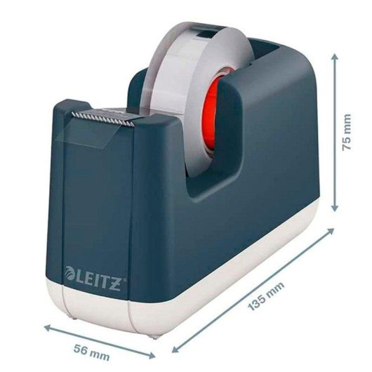 Dispensador de Cinta Adhesiva de Sobremesa Leitz Cosy Gris con Rollo Incluido