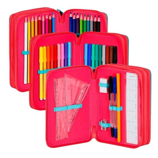 Estuche de Lapis Triplo Karactermania Disney Minnie Mouse 44 Peças