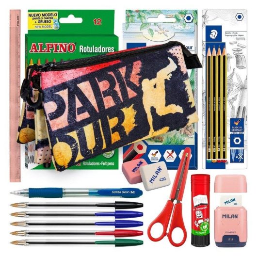 Estuche Triple de Cremalleras Karactermania PRODG Pack Escolar 40 Utensilios