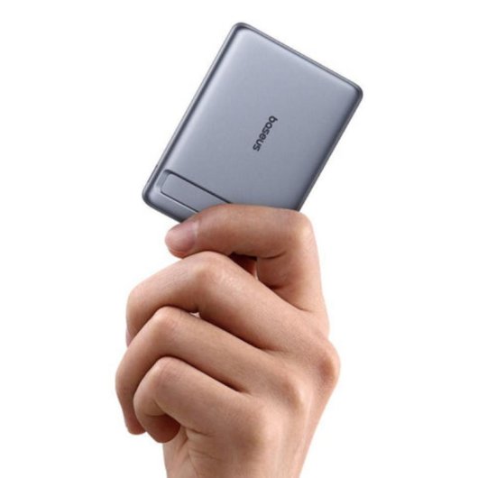 Bateria Externa Baseus 5000 mAh Carregador Sem Fios 5 W Cinzento