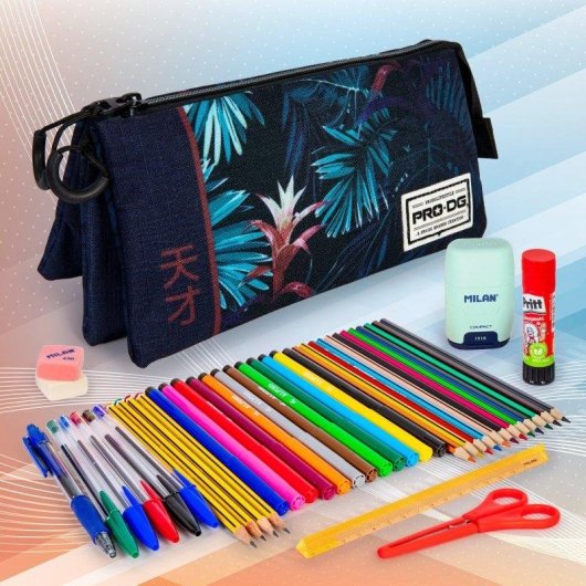 Estuche Escolar Triple Karactermania PRODG Tokyo con 40 Utensilios