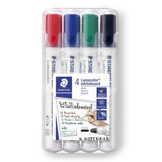 Staedtler Lumocolor - Set 4 Marcadores para Quadro Branco