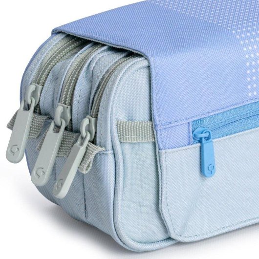 Estuche Portatodo Triple Grafoplás Kuru Azul 23 x 12 x 14 cm