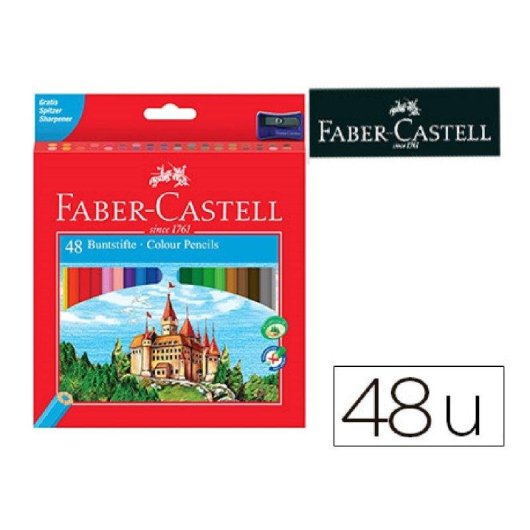 Matite Colorate Faber-Castell 48 Colori Esagonali in Legno Reforestato