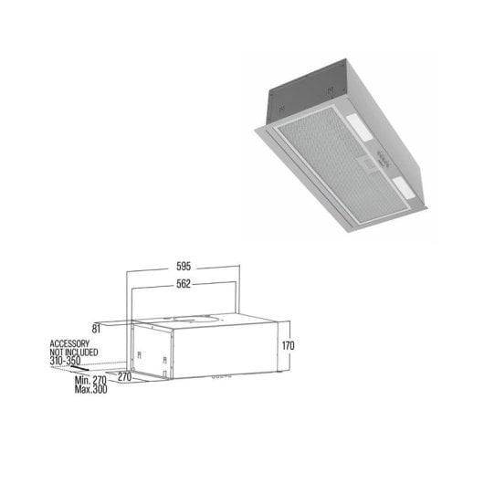 Campana extractora CATA Ritma 60 X Canalizado/Recirculación 59,5 cm LED