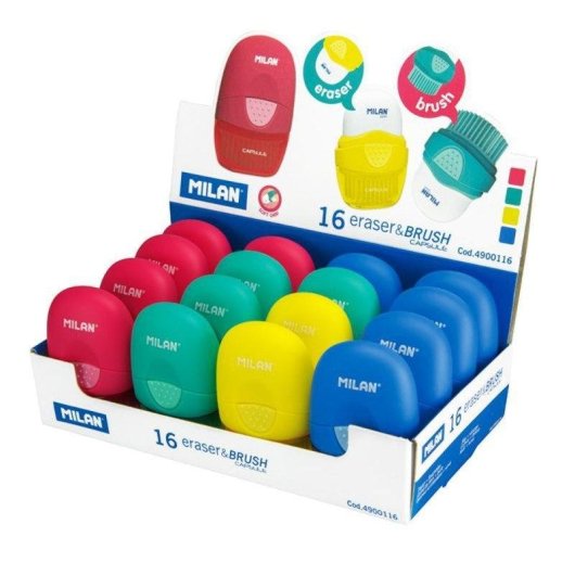 Goma de borrar y cepillo Milan Eraser & Brush Diseño Capsule