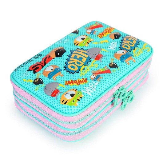 Astuccio Plumier 3D Magic Officebox Hero Turquesa