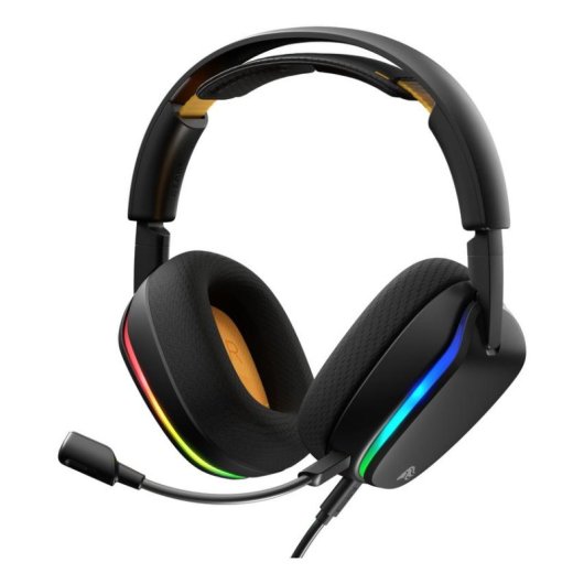 Auriculares Glorious GHS Eternal RGB com cabo USB-C gaming microfone destacável RGB preto