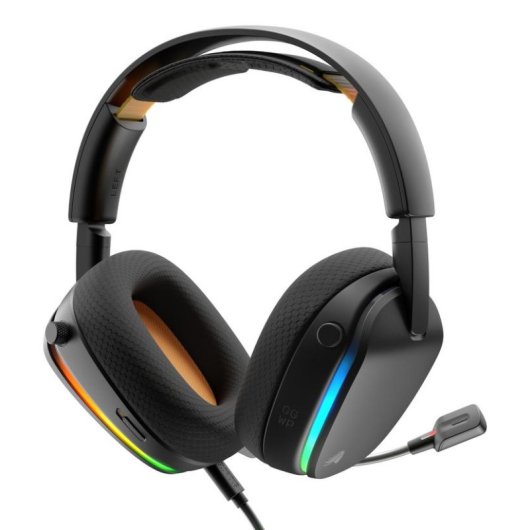 Auriculares Glorious GHS Eternal RGB com cabo USB-C gaming microfone destacável RGB preto