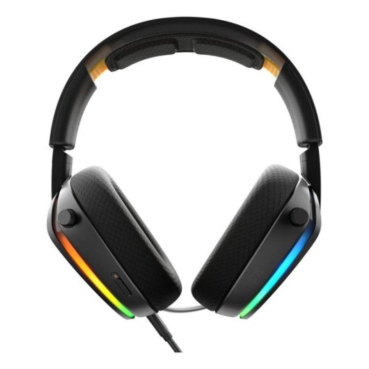 Auriculares Glorious GHS Eternal RGB com cabo USB-C gaming microfone destacável RGB preto