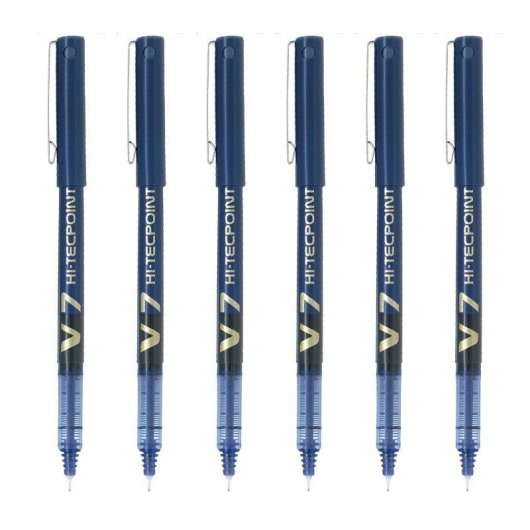 Penna Roller Pilot V7 Hi-tecpoint 0.7 mm Blu Set da 6