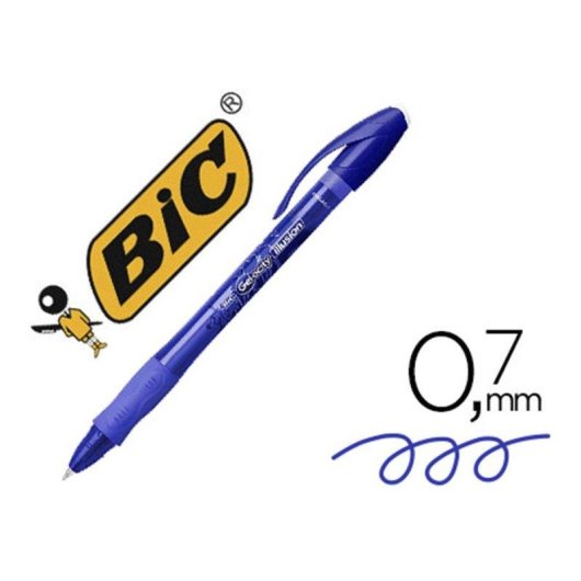 Bic Gel-ocity Illusion - Penna a Gel Cancellabile e Ricaricabile 0.7mm con Grip