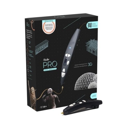 Lápiz 3D 3Doodler PRO Profesional Negro Materiales Madera Cobre PLA