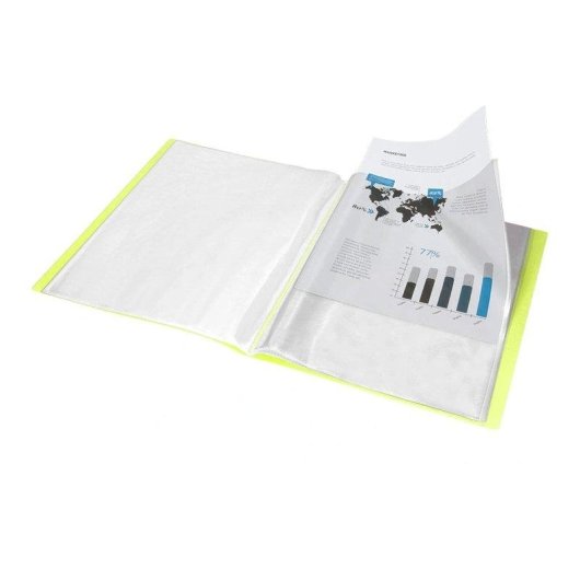 Cartella Liderpapel A4 con 40 Buste Trasparenti Giallo Fluorescente