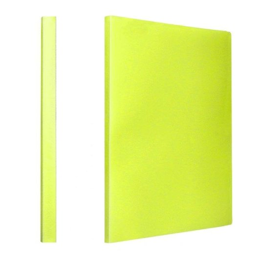 Cartella Liderpapel A4 con 40 Buste Trasparenti Giallo Fluorescente