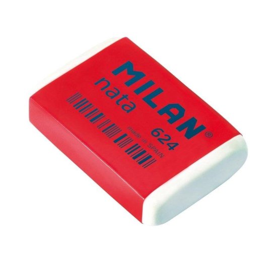 Caja de 24 Gomas de Borrar Nata 624 Milan con Celofán Rosa