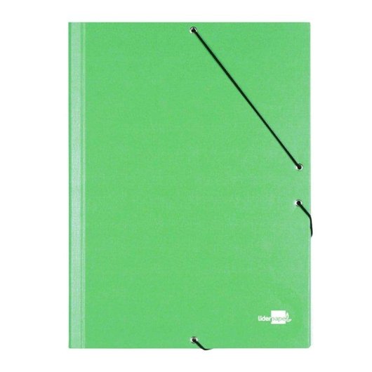 Cartella Classificatrice Liderpapel Formato Folio Prolungato Chiusura Gomma Cartone Verde Chiaro