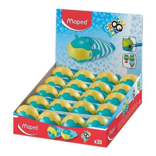 Sacapuntas Maped Croc Croc Hippo con Depósito de Tela Extensible