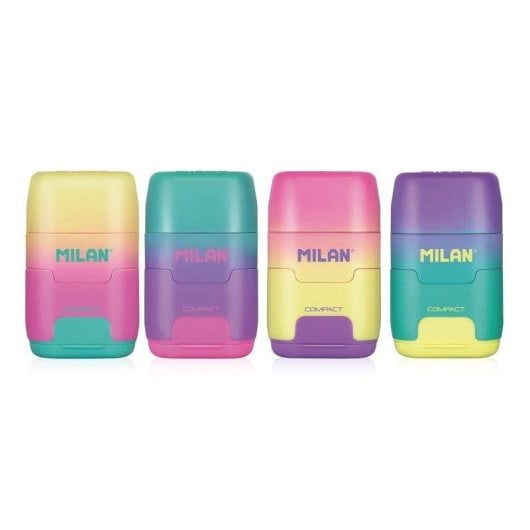 Goma y Sacapuntas Doble Milan Sunset Pack Afilaborras Compacto Verde