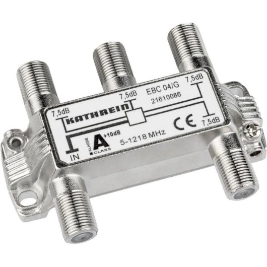Kabelverteiler Kathrein EBC 04/G 75 Ω 5-1218 MHz Silber F