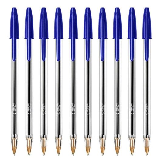 Bic - Set di 10 penne BIC Cristal Original blu a inchiostro olio