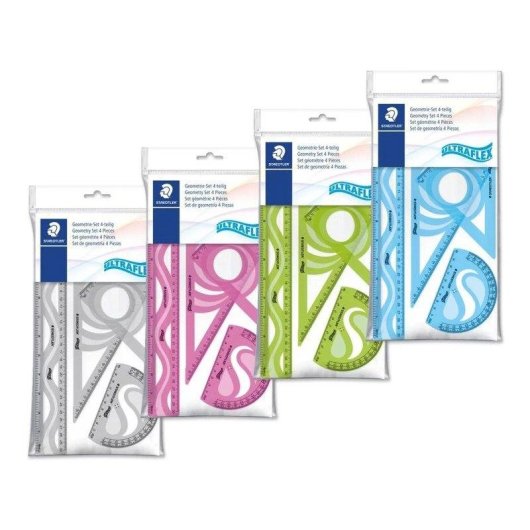 Set de géométrie Staedtler Ultraflex 4 pièces, ambidextère, vert