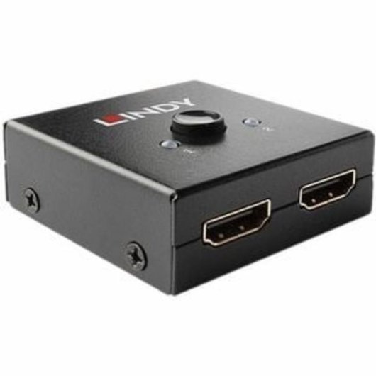 Conmutador de Vídeo Lindy 38336 HDMI 2.0 4K Ultra HD 18 Gbit/s Metal Negro