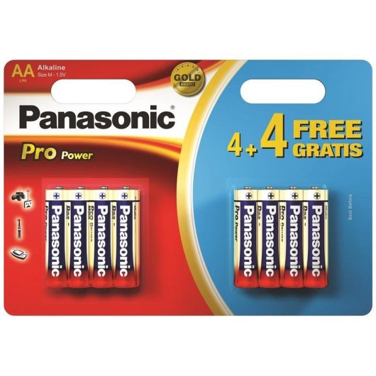 Pilas Panasonic Pro Power AA 4+4 Alcalinas 1,5 V 8 piezas