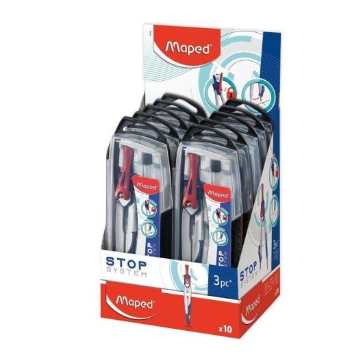 Compás Stop System Maped con Adaptador Universal y Sistema de Bloqueo