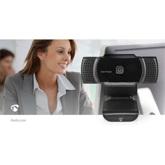 Cámara web Nedis WCAM110BK 5 MP Full HD USB 2.0 Negro