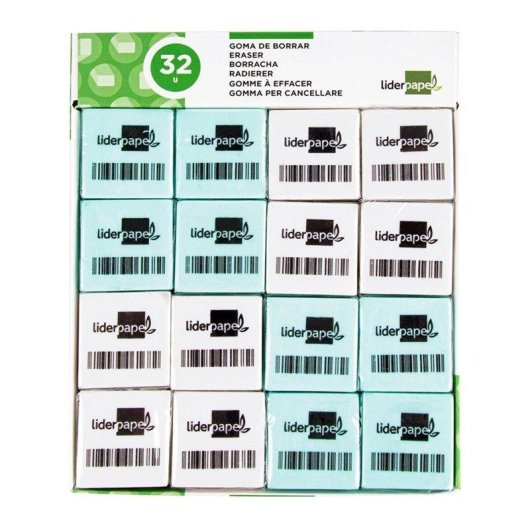 Gomma Liderpapel Mollica di Pane 32 Scatole Quadrate