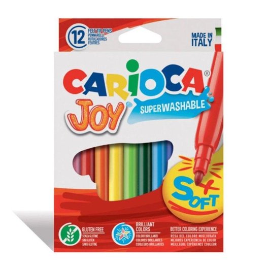 Carioca - Scatola di 12 Pennarelli Lavabili a Acqua Edizione Joy