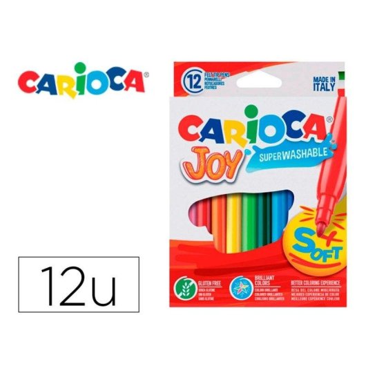 Carioca - Scatola di 12 Pennarelli Lavabili a Acqua Edizione Joy
