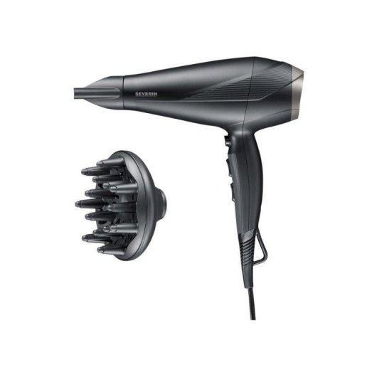 Phon Ionico Severin HT0167 2300W 3 Temperature 2 Velocità Diffusore Concentratore Nero Argento