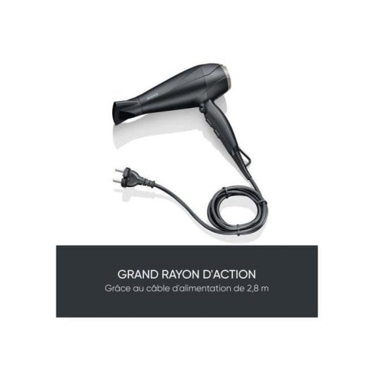 Phon Ionico Severin HT0167 2300W 3 Temperature 2 Velocità Diffusore Concentratore Nero Argento