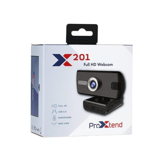 Cámara web ProXtend X201 Full HD 3 MP USB 2.0 Negro Plata