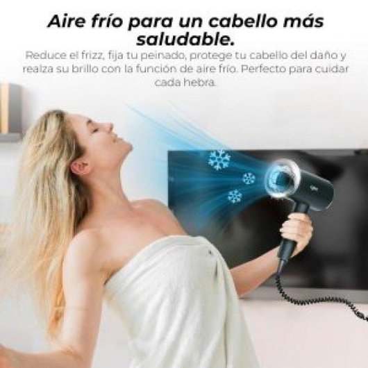 Secador de Pelo de Hotel Grunkel PEARLRESORT 1600W 3 Temperaturas 2 Velocidades Soporte Mural Blanco