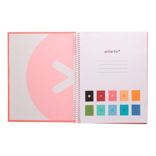 Quaderno A4 Antartik a spirale con copertina rigida e banda colorata