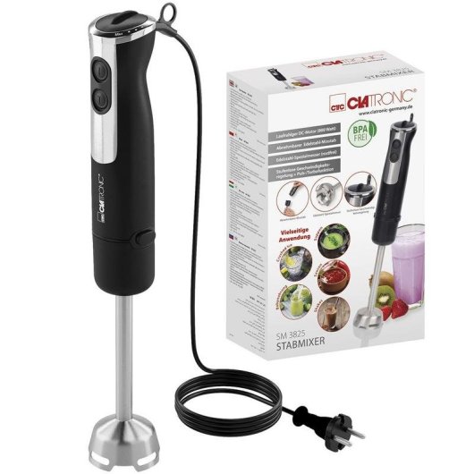 Batidora de Inmersión Clatronic SM 3825 800W Negro Acero Inoxidable
