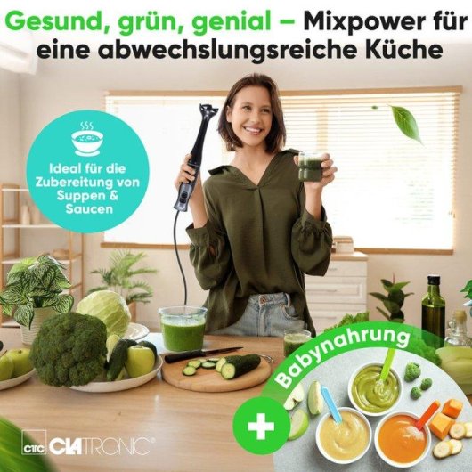 Batidora de Inmersión Clatronic SM 3824 350W Negro