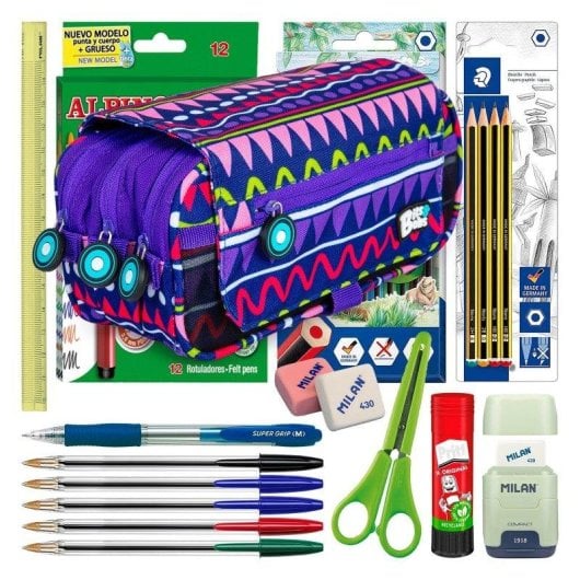 Estuche Escolar Triple ColePack Grafoplás con 40 Utensilios Incluidos