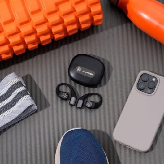 Auriculares JLab Epic Open Sport sans fil Bluetooth 5.4 avec réduction de bruit, LDAC et charge sans fil, noir