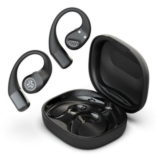 Auriculares JLab Epic Open Sport sans fil Bluetooth 5.4 avec réduction de bruit, LDAC et charge sans fil, noir