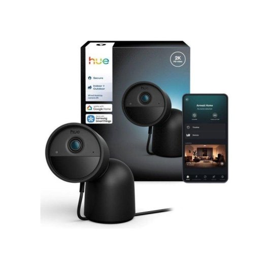 Câmera de vigilância Philips Hue Secure 2K Visão Noturna Interna e Externa Áudio Bidirecional